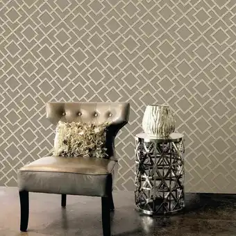Papel de parede 9,5m x 53cm havan - 200950 geometrico taupe