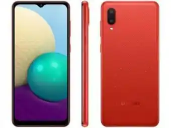Smartphone galaxy a02 dual chip android 10 tela 6.5 32gb câmera 13mp + 2mp frontal 5mp vermelho- samsung