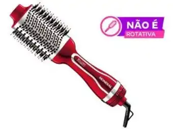 Escova secadora es-07 1200w com íons 3 velocidades silver red-mondial