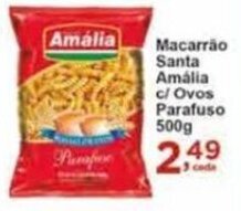 Rossi Supermercado Macarrão Santa Amália c/ Ovos Parafuso 500g oferta