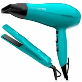 Kit secador e prancha gama italy, 2000w, verde - aqua therapy