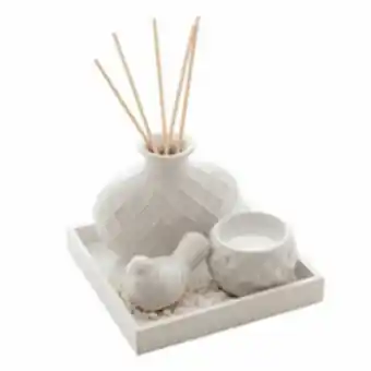 Conjunto 4 peças difusor house, cerâmica, 14x9,5cm, branco - 4592