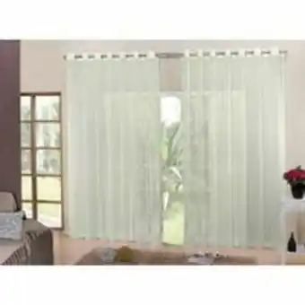 Novo Mundo Cortina de varão voil xadrez pérola 4,00x2,30 sala quarto oferta