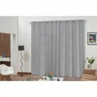 Cortina varão microfibra cinza 3,00x2,80 sala quarto