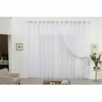 Novo Mundo Cortina de varão voil duplo branco 4,00x2,30 sala quarto oferta