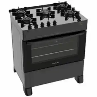 Novo Mundo Fogão 5 bocas de piso atlas monaco top glass, acendimento automático, preto - 300000711 oferta