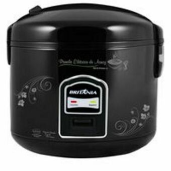 Novo Mundo Panela elétrica de arroz britânia prime, 10 xícaras, preta, pa10 oferta