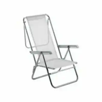 Cadeira de praia reclinável sun beach alumínio branco