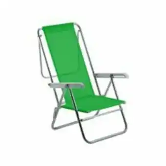 Cadeira de praia reclinável sun beach alumínio verde