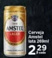 Rossi Supermercado Cerveja Amstel lata 269ml oferta