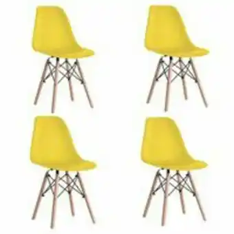 Kit 4 cadeiras eiffel inova - amarela
