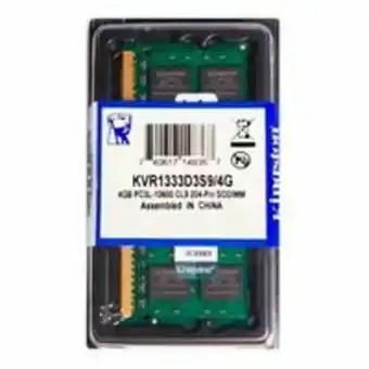 Memoria kingston ddr3 4gb 1333m hz cl9 sodimm 1rx8