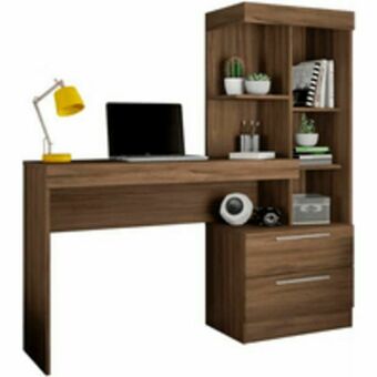 Mesa para escritório com nicho, 2 gavetas, mdp - office nt 2010