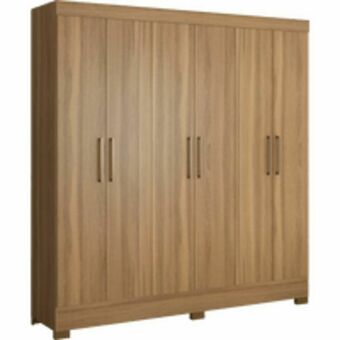 Novo Mundo Guarda-roupa casal em mdp, 6 portas, 3 gavetas - prático oferta
