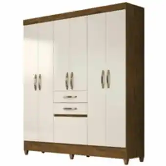 Novo Mundo Guarda-roupa solteiro em mdp, 6 portas, 3 gavetas, com pés - new mafra plus oferta