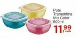 Rossi Supermercado Pote Tramontina Mix Color 600ml oferta