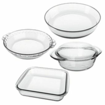 Jogo de assadeiras promocional marinex, 5 peças, vidro sodacal, cristalino - gd16756935n