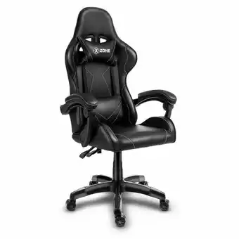 Cadeira gamer xzone premium cgr-01, almofada, encosto reclinável, ajuste de altura e base giratória | preto