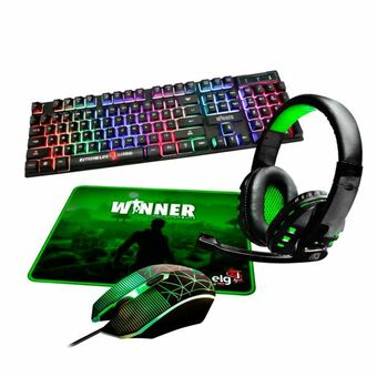 Combo gamer elg 4 em 1 winner teclado + mouse + headset + mouse pad - cgwn41