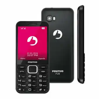 Fujioka Celular positivo p28b, dual chip, tela 2.8'', memória interna 32mb, ram 24mb | preto oferta