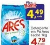 Rossi Supermercado Detergente em Po Ares sache 1kg oferta