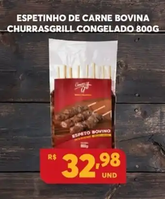 Atacadão Centro Sul Espetinho De Carne Bovina Churrasgrill congelado 800g oferta