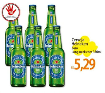 Atacadão Cerveja Heineken Zero Long neck com 330ml oferta