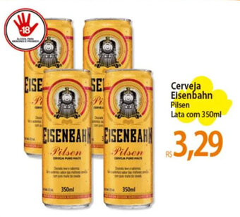 Atacadão Cerveja Eisenbahn Pilsen Lata com 350ml oferta