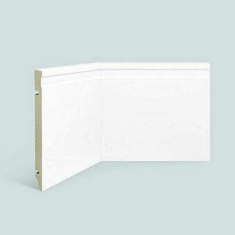 Rodapé de poliestireno espaçofloor 20cm frisado branco 200mm x 15mm x 2200mm