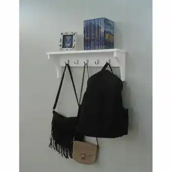 Cabideiro prateleira porta utensílios de cozinha mochilas bolsas branco laca