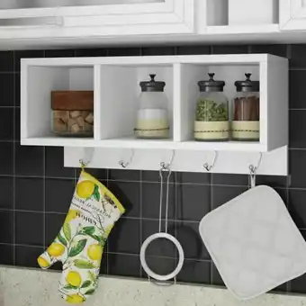 Leroy Merlin Prateleira decorativa nature com 3 nichos 5 ganchos bpl 26 branco oferta