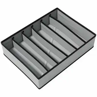 Organizador para sutiãs grande com 6 divisórias - euro home - cinza
