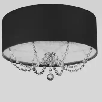 Leroy Merlin Luminária plafon c/ cristais 40x15 cilindrica cor: preto oferta