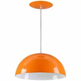 Pendente meia lua 40cm luminária alumínio laranja - rei da iluminação