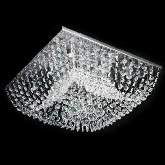 Lustre de cristal original plafon base inox 8 lâmpadas