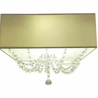 Leroy Merlin Luminária plafon c/ cristais 40x40x15 quadrada cor: cáqui oferta