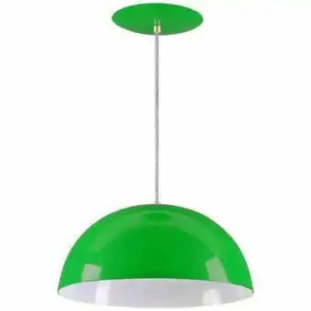 Leroy Merlin Pendente meia lua 40cm luminária alumínio verde - rei da iluminação oferta
