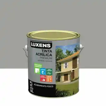 Leroy Merlin Tinta acrílica fosco premium cinza chumbo 3,6l luxens oferta
