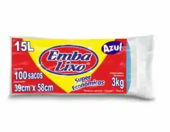 Saco lixo embalixo 15l c/100