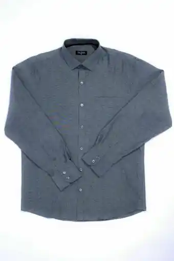 Camisa slim masculina manga longa cinza