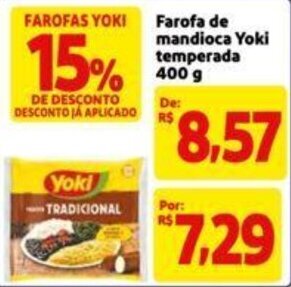 Extra Supermercado Farofa de mandioca Yoki temperada 400 g oferta