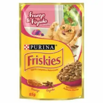 Alimento para gato friskies 85g frango e fígado ao molho