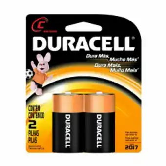 Pilha duracell média alcalina 2 unidade