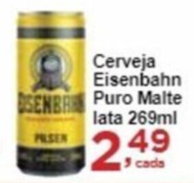 Rossi Supermercado Cerveja Eisenbahn Puro Malte lata 269ml oferta