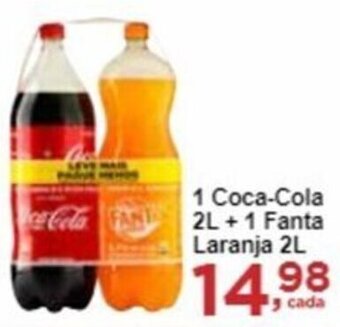 Rossi Supermercado 1 Coca-Cola 2L+1 Fanta Laranja 2L oferta