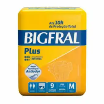 Fralda geriatrica bigfral plus media com 9 unidades
