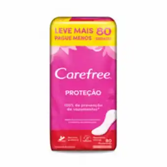 Absorvente carefree com perfume leve 80 pague 60 unidades