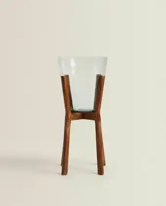 ZARA HOME Suporte para plantas madeira e vidro oferta