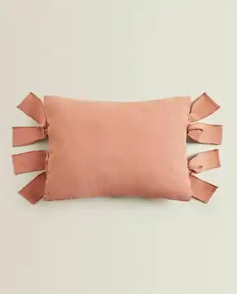 ZARA HOME Capa de almofada lona laços oferta