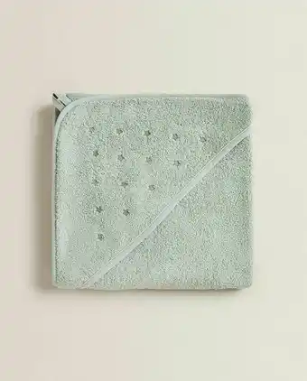 ZARA HOME Toalha tipo capa bebé bordado estrelas oferta